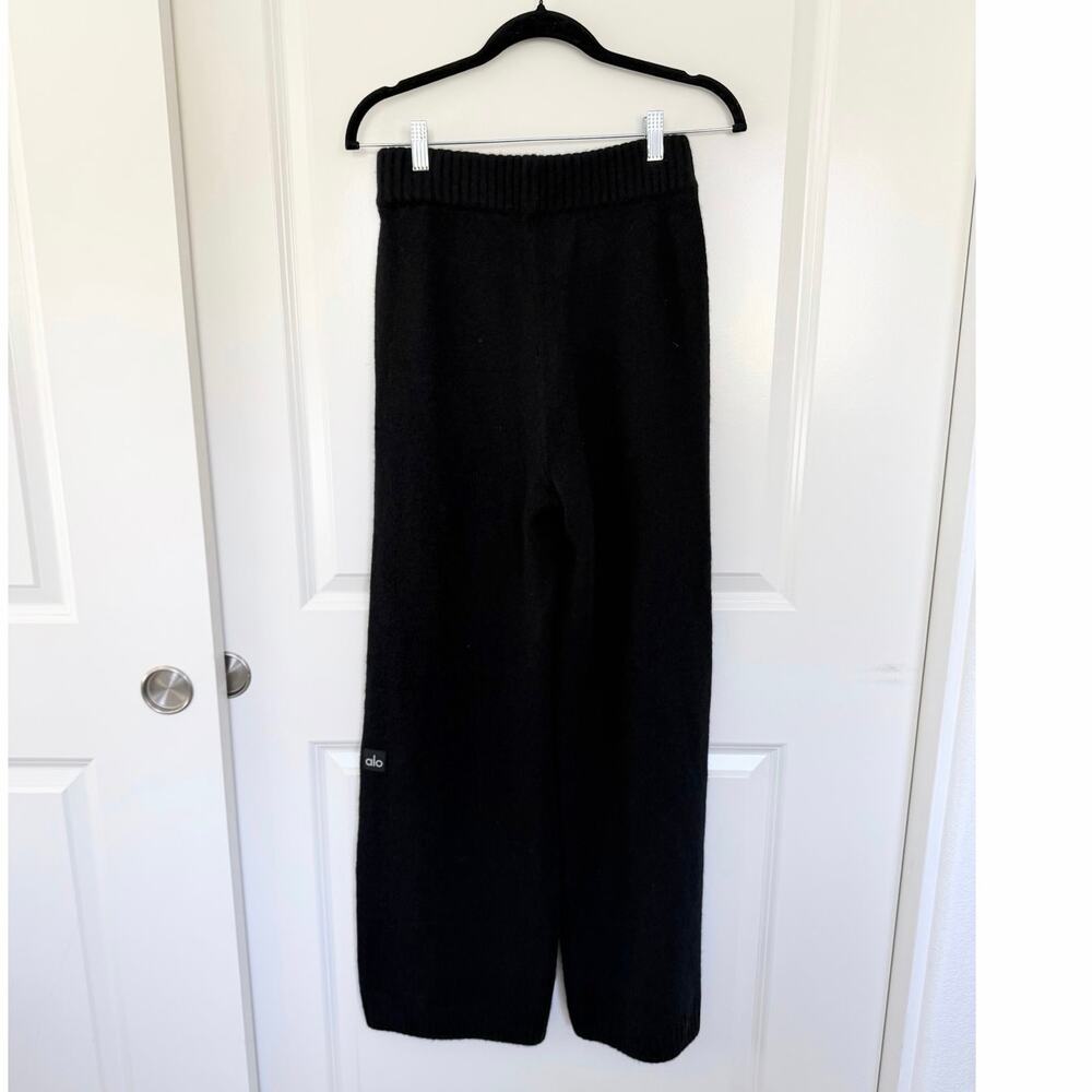 Alo Yoga Wool Cashmere High-Waist New Class Wide Leg Pant Black Small - Picture 3 of 6